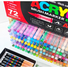 Акриловые маркеры GuangNa Brush GN-8101 с мягкой кисточкой 72 шт.