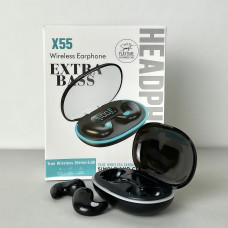 Беспроводные наушники X55 series, Extra Bass, Smart Case (Черный)