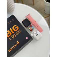 Комплект Infinity - Smart Watch 8 / Навушники Pro 4 / 2 ремінці (Рожевий)