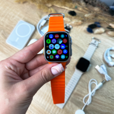 Комплект Ultrа Pro 6в1 - Watch Ultra 8 / Air Pro 2 / Battary Pack / MagSafe / 20W Type-С / Кабель 3х / Ремінець (Помаранчевий)