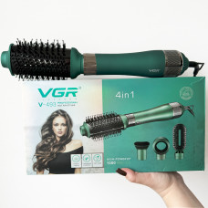 Фен-браш VGR V-493 с 4 насадками (Зеленый)