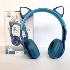 Беспроводные наушники Cat Ear RGB P47M (Синий)