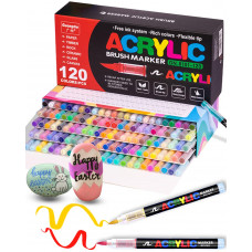 Акриловые маркеры GuangNa Brush GN-8101 с мягкой кисточкой 120 шт.