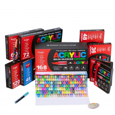 Акриловые маркеры GuangNa Brush GN-8101 с мягкой кисточкой 168 шт.