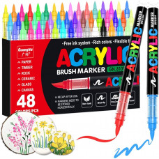 Акриловые маркеры GuangNa Brush GN-8101 с мягкой кисточкой 48 шт.