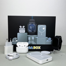 Комплект Megаbox 6в1 - Watch 9 / Air Pro 2 / Battary Pack / MagSafe / 20W Type-С / Кабель 3х / Ремінець (Чорний)