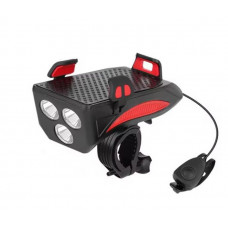 Велофонарь с сигналом FY-319B 3LM с аккумулятором + держатель под телефон