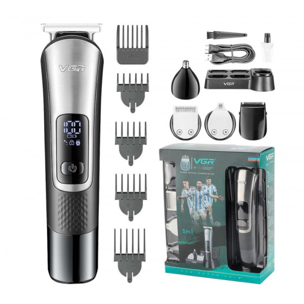 Набор для стрижки 5в1 VGR V-111 с 9 насадками LED