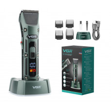 Аккумуляторная машинка для стрижки VGR V-696 с 4 насадками LED