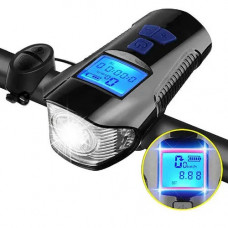 Велофонарь с сигналом и компьютером XA-585-T6 2LED с аккумулятором + кнопка управления