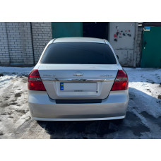 Накладка на задний бампер с загибом Пластик Матовый, Седан - 4-дверный для Chevrolet Aveo T250 2005-2011 гг