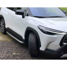 Боковые пороги BlackLine (2 шт., алюминий) для Toyota Corolla Cross