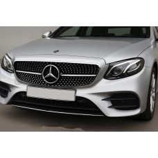 Передняя решетка Diamond Black (для Avantgarde/AMG-Line/E43 AMG/E53 AMG 2016-2020) С местом под камеру для Mercedes E-сlass W213
