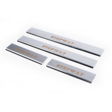 Накладки на пороги Carmos V1 (4 шт, нержавейка) для Dacia Sandero 2013-2020 гг