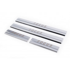 Накладки на пороги нержавеющие Carmos V1 (4 шт.) для Ford Focus III 2011-2017 гг