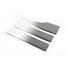 Накладки на внутренние пороги OmsaLine (нержавейка) 3 шт, OmsaLine - Итальянская Нержавейка для Fiat Doblo II 2010-2022 гг