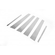 Молдинг дверних стійок (6 шт, нерж.) для Mercedes E-сlass W210 1995-2002 рр