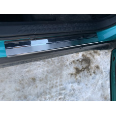 Накладки на пороги Nataniko (4 шт., нержавейка) Premium - Лента 3M, 0.8 мм для Toyota C-HR 2016-2023 гг