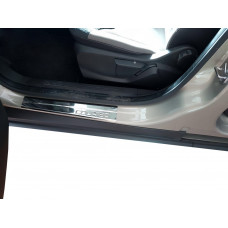 Накладки на пороги OmsaLine (4 шт, нерж) для Ford Courier 2014-2023 рр