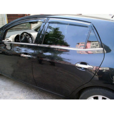 Молдинги на стекла (4 шт, нержавейка) OmsaLine - Итальянская Нержавейка для Toyota Auris 2007-2012 гг