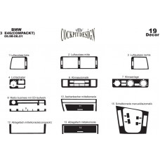 Накладки в салон (Compact) Титан для BMW 3 серия E-46 1998-2006 гг