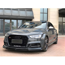 Передняя губа (черная) для Ауди A3 2020- гг