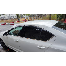 Ветровики с хромированным молдингом LiftBack (4 шт, Niken) для Skoda Octavia III A7 2013-2019 гг