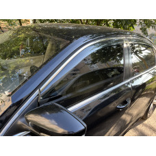 Ветровики с хромированным молдингом Niken Luxury (USA, 4 шт) для Volkswagen Passat B7 2012-2015 гг