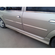 Боковые пороги (грунтованные под покраску) для Renault Logan I 2008-2013 гг