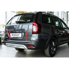 Накладка на багажник нержавейка Carmos - Турецкая Нержавеющая Сталь для Renault Logan MCV 2013-2022 гг