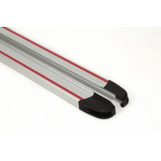 Бокові пороги Maya Red-Grey (2 шт., Алюміній) для Hyundai Tucson TL 2016-2021 рр