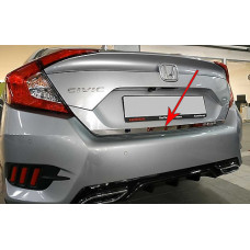 Накладка на багажник нержавейка OmsaLine - Итальянская Нержавейка для Honda Civic Sedan X 2016-2021 гг