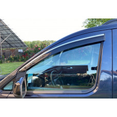 Ветровики с хромированным молдингом (4 шт., Sunplex Chrome) для Volkswagen Caddy 2020- гг