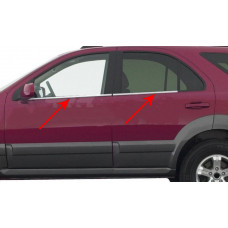Окантовка окон нержавейка (4 шт) OmsaLine - Итальянская Нержавейка для Kia Sorento I BL 2002-2009 гг