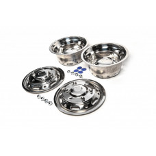 Колпаки из нержавейки Exclusive V1 (2-составные, 4 шт) 2013-2025 для Volkswagen Crafter