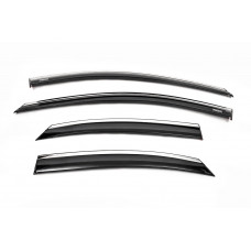 Ветровики с хромированным молдингом SD/HB (4 шт, Niken) для Ford Focus II 2008-2011 гг