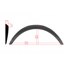 Универсальные расширители арок UNIV-032 (4 шт, ABS-пластик, черные)