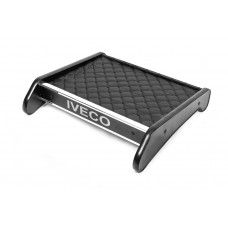 Полка на панель (Черная с черной строчкой) для Iveco Daily 2006-2014 гг