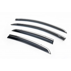 Ветровики с хромированным молдингом (4 шт, Niken) для Fiat Linea 2006-2018 гг