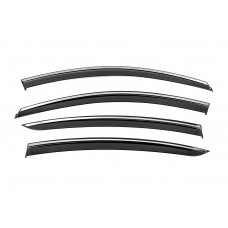 Ветровики с хромированным молдингом Niken Luxury (SD/HB, 2013-2017, 4 шт) для Opel Insignia