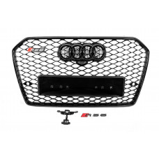 Передняя черная решетка RS-style (2014-2017) для Ауди A6 C7