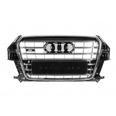 Передняя решетка радиатора SQ-Style (2011-2015, черная с хромом) для Ауди Q3