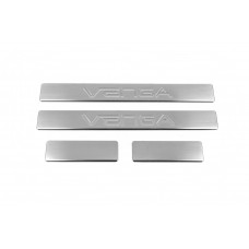 Накладки на пороги OmsaLine (4 шт., нержавейка) для Kia Venga 2010-2019 гг