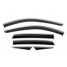 Ветровики с хромированным молдингом Niken Luxury (6 шт) для Nissan Qashqai 2021- гг