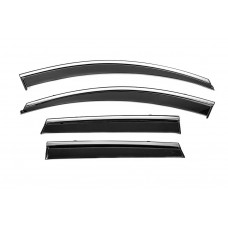 Ветровики с хромированным молдингом Niken Luxury (4 шт) для Renault Kadjar 2015-2022 гг