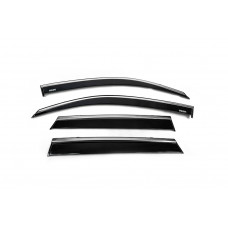 Ветровики с хромированным молдингом (4 шт, Niken) для Suzuki Vitara 2015- гг