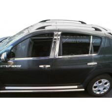 Накладки на дверные стойки из нержавеющей стали для Dacia Sandero 2007-2013 гг