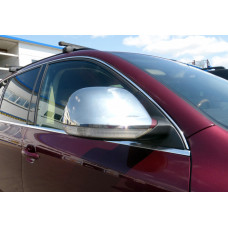 Накладки на Зеркала 2007-2010 (2 шт., Нержавейка) Carmos - Турецкая сталь для Volkswagen Touareg