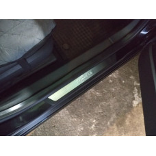 Накладки на пороги Flexill (4шт, нержавейка) Exclusive для Opel Vectra C 2002-2008 гг