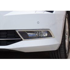 Окантовки Противотуманных Фар OmsaLine (2 шт., Нержавейка) для Skoda Superb 2015-2024 гг